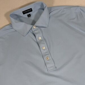 Peter Millar Crown Crafted Shirt Golf Polo Mens XL Light Blue Short Sleeve